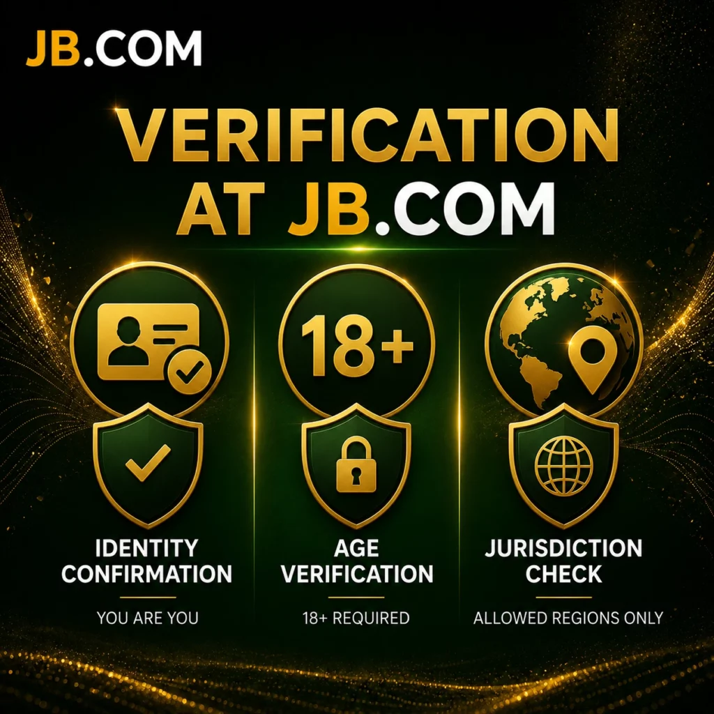 JB.COM verification with identity, age and jurisdiction checks.